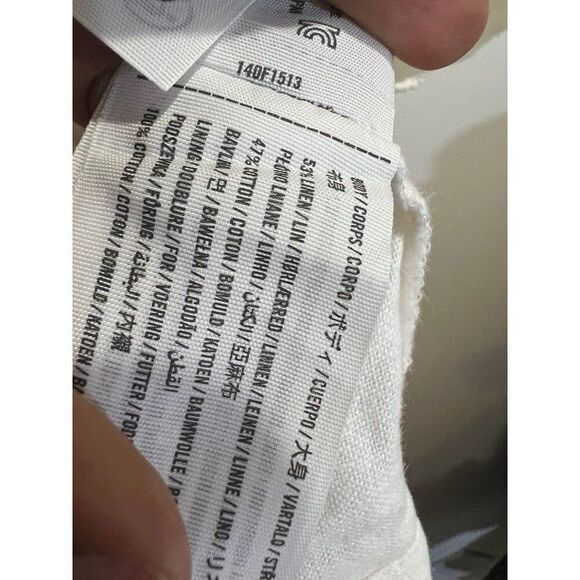 Abercrombie & Fitch Linen Blend Peplum Top Dainty Boho Cottage Peasant Chic - Picture 9 of 11